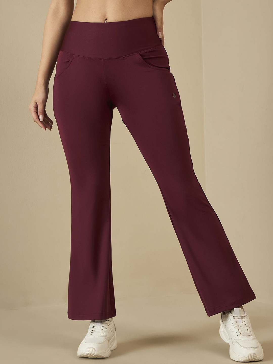 

July Mid Rise Stretch Tights, Maroon