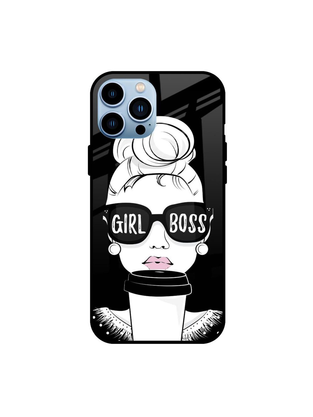 

QRIOH Quirky Printed iPhone 13 Pro Max Back Case Mobile Accessories, Black