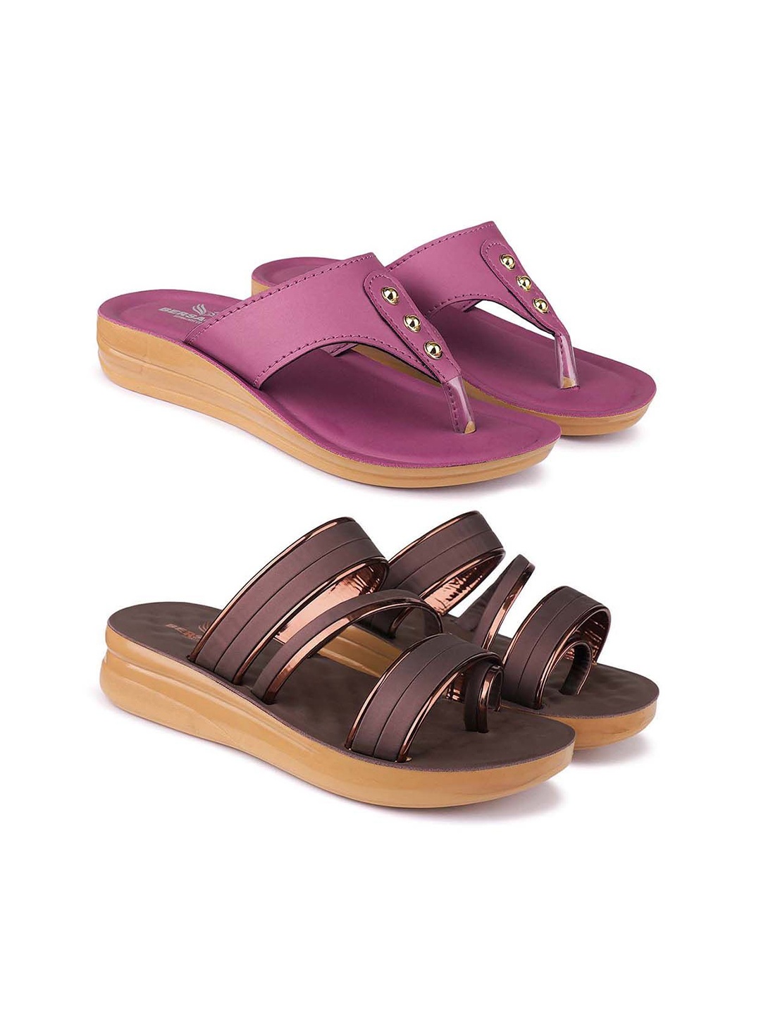

BERSACHE Women Open Toe Flats, Purple