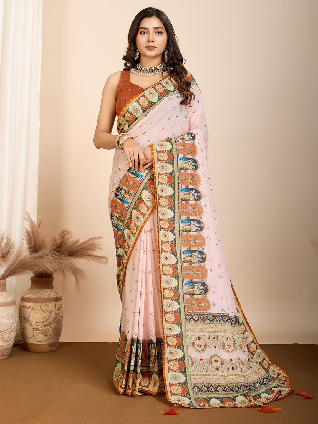 

VORIMA Kalamkari Pure Cotton Saree, Off white