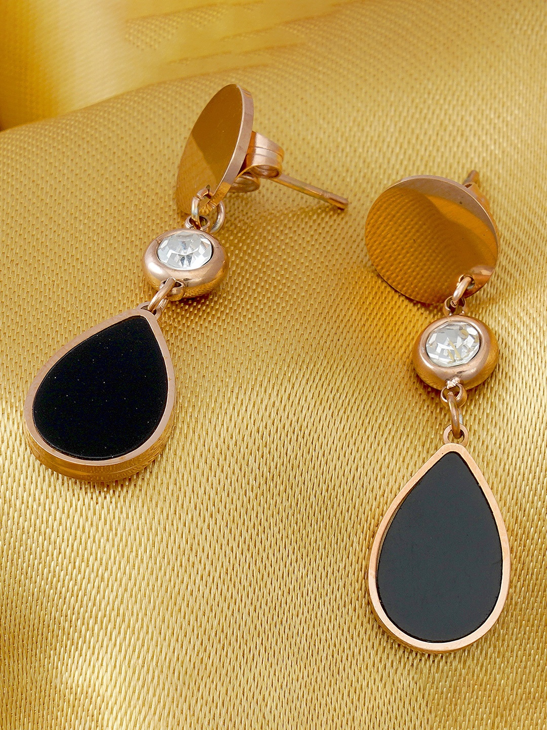 

V FASHION JEWELLERY Copper-Plated Contemporary Drop Earrings, Beige