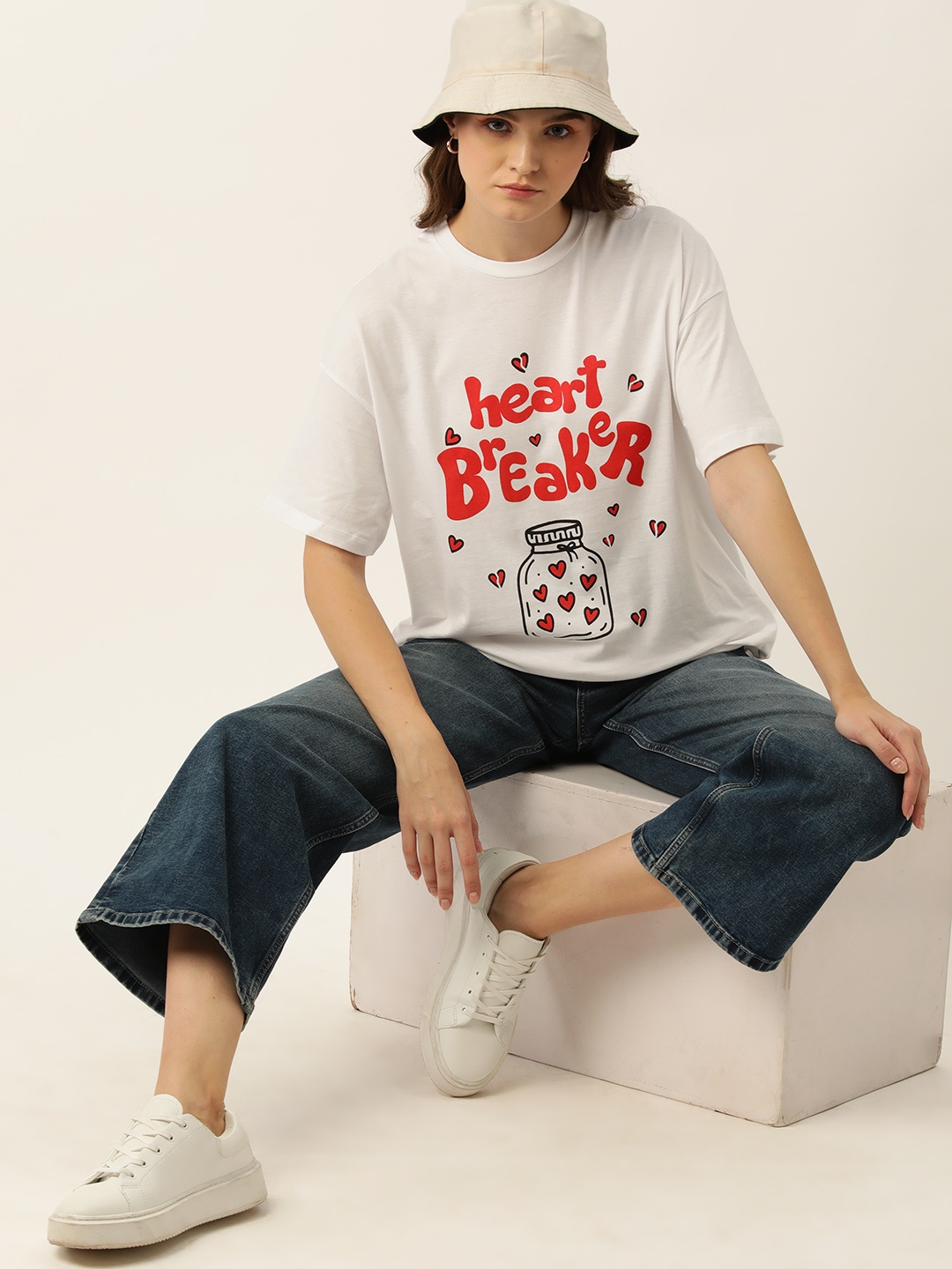

Kook N Keech Printed Drop-Shoulder Pure Cotton T-shirt, White