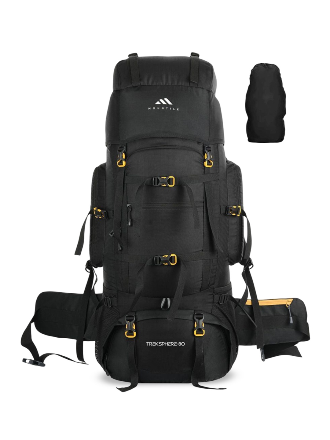 

MOUNTILE Treksphere Rucksack Travel Backpack - 80L, Black