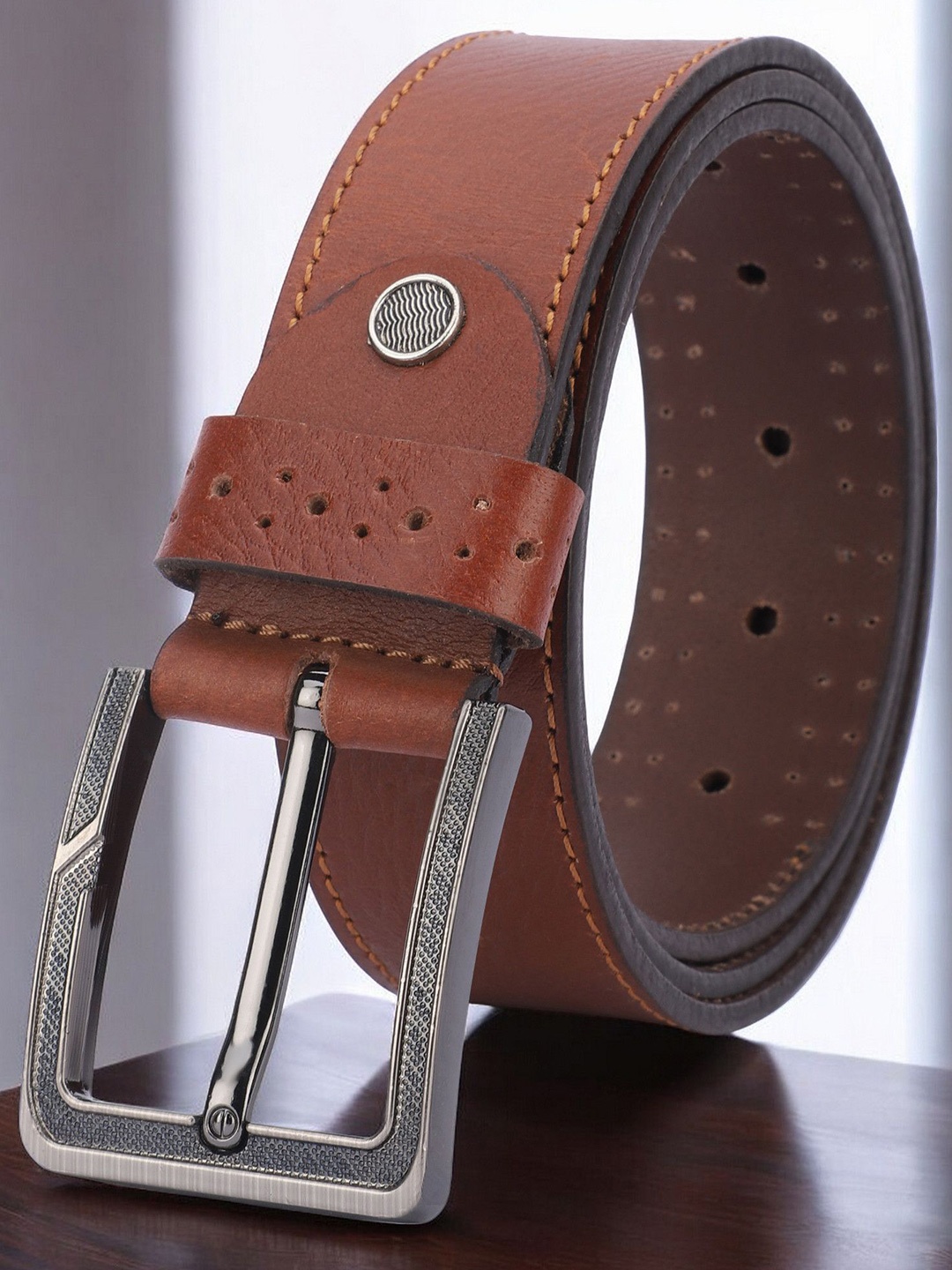 

The Roadster Lifestyle Co Genuine Leather Casual Belt, Tan