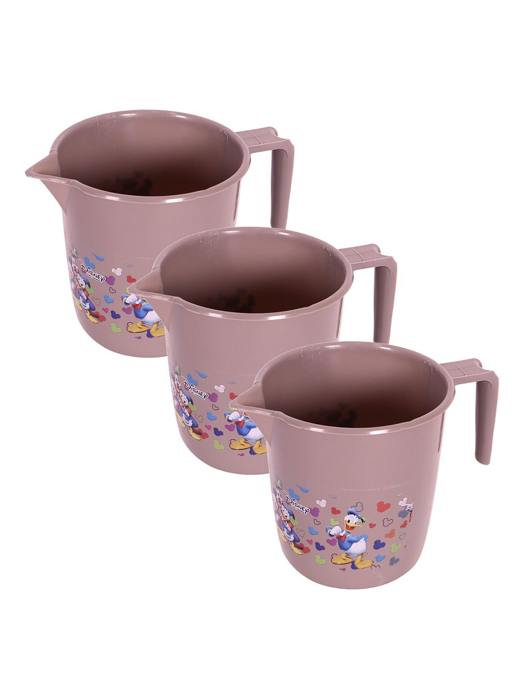 

Kuber Industries Brown & Blue 3 Pieces Floral Printed Bath Mugs 1L Each