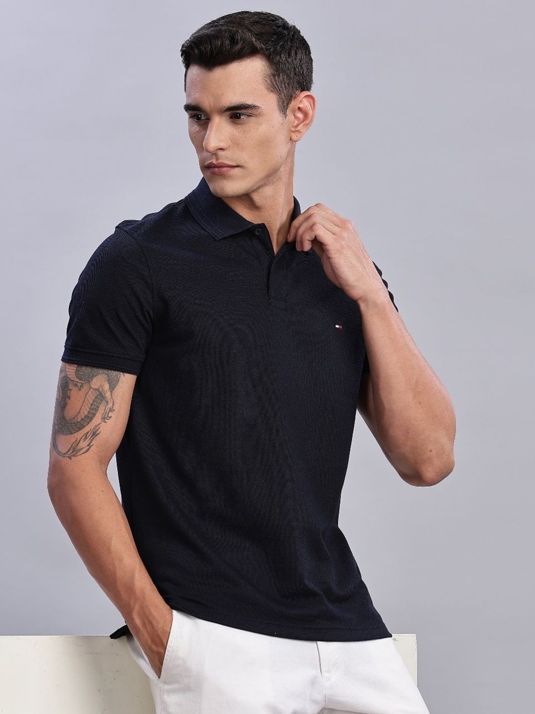 

Tommy Hilfiger Men Polo Collar T-shirt, Navy blue