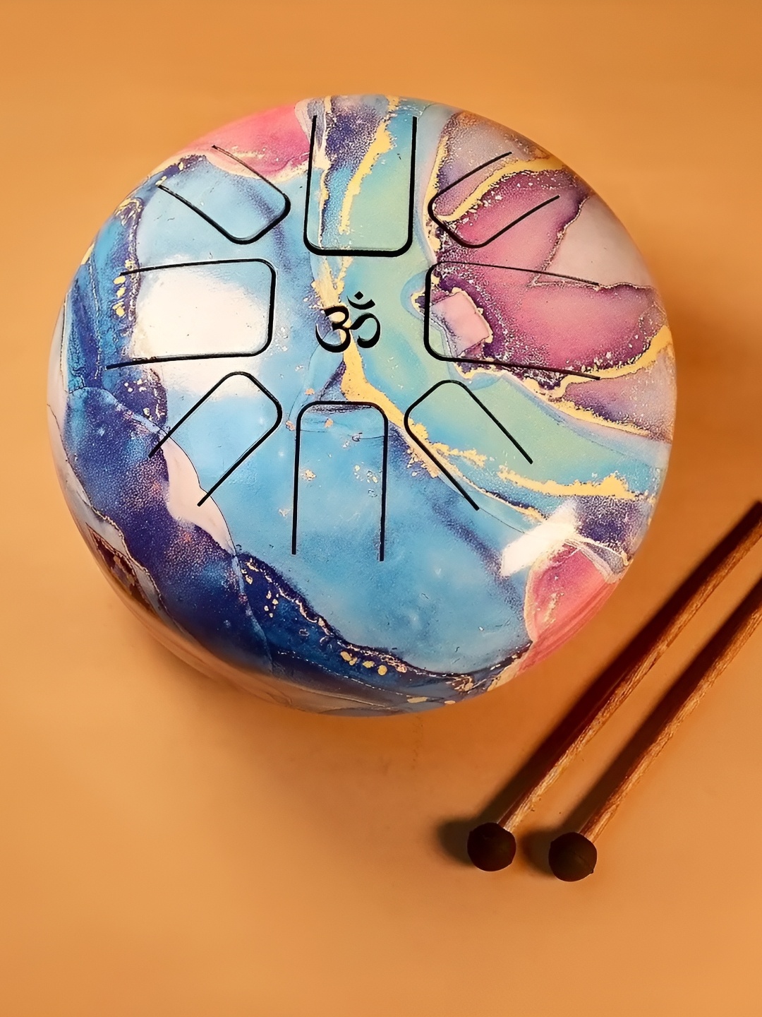 

Seetara Blue & Pink Large Blue Ocean Serenity Drum For Home Decor
