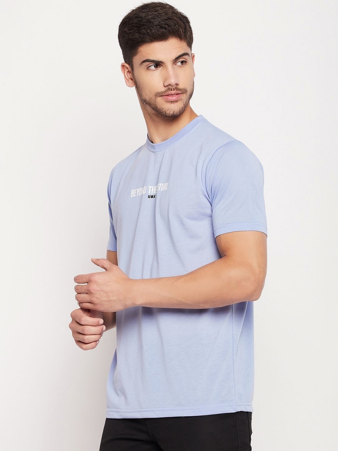 

UBX Men Printed T-shirt, Turquoise blue