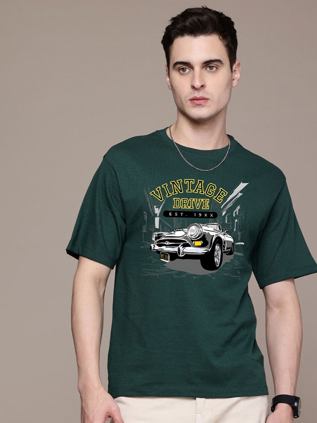 

Moda Rapido Men Printed T-shirt, Green