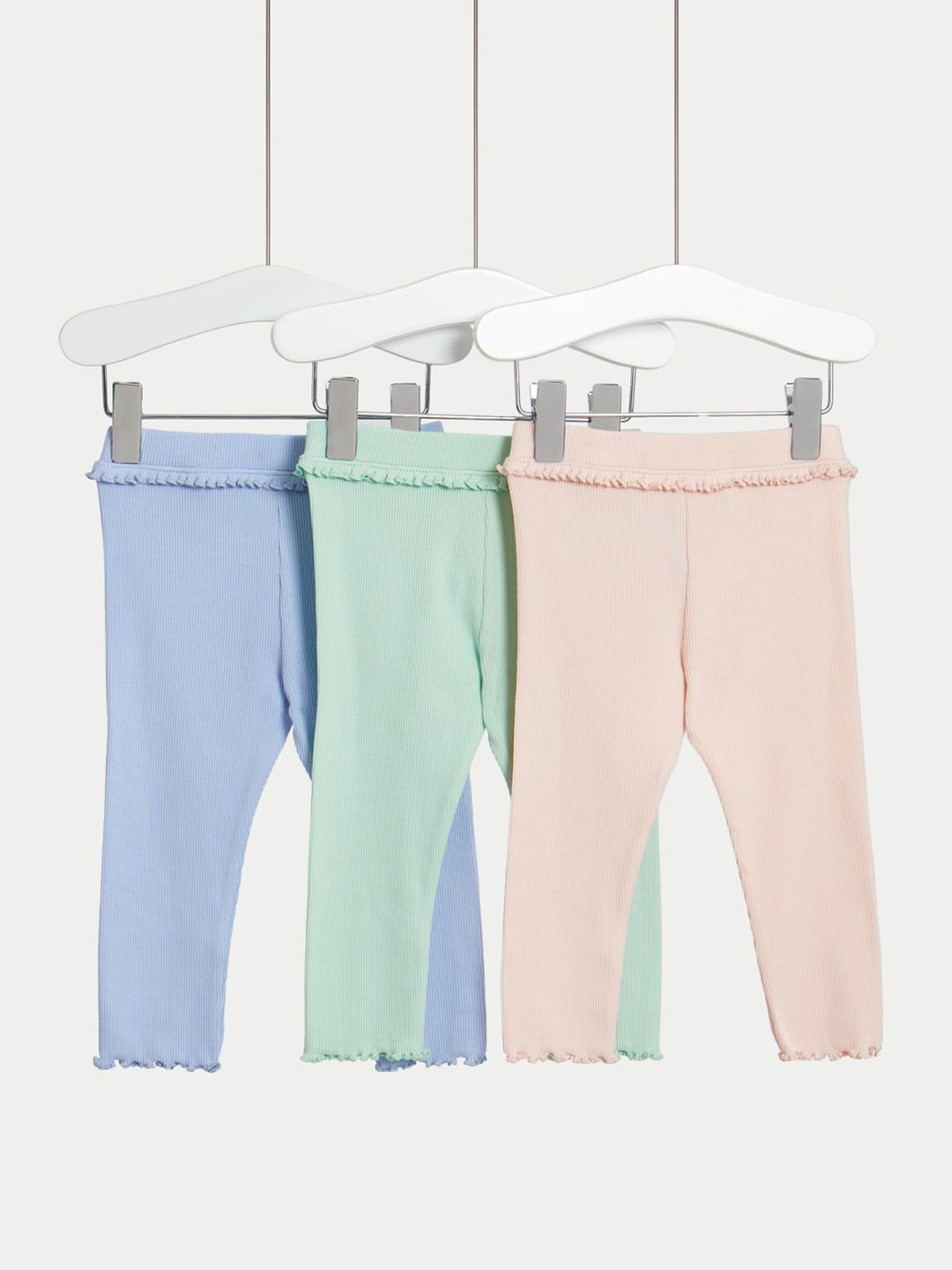 

Marks & Spencer Girls Pack Of 3 Ankle Length Leggings, Green