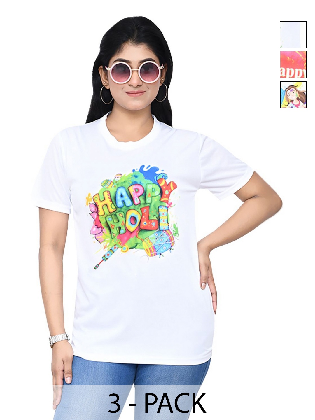 

RAPL Women 3 Printed T-shirt, White