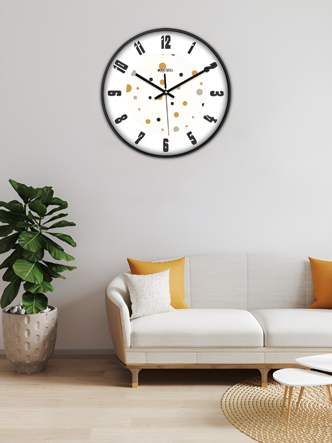 

OLIVE TREE Black & White Traditional Wall Clock