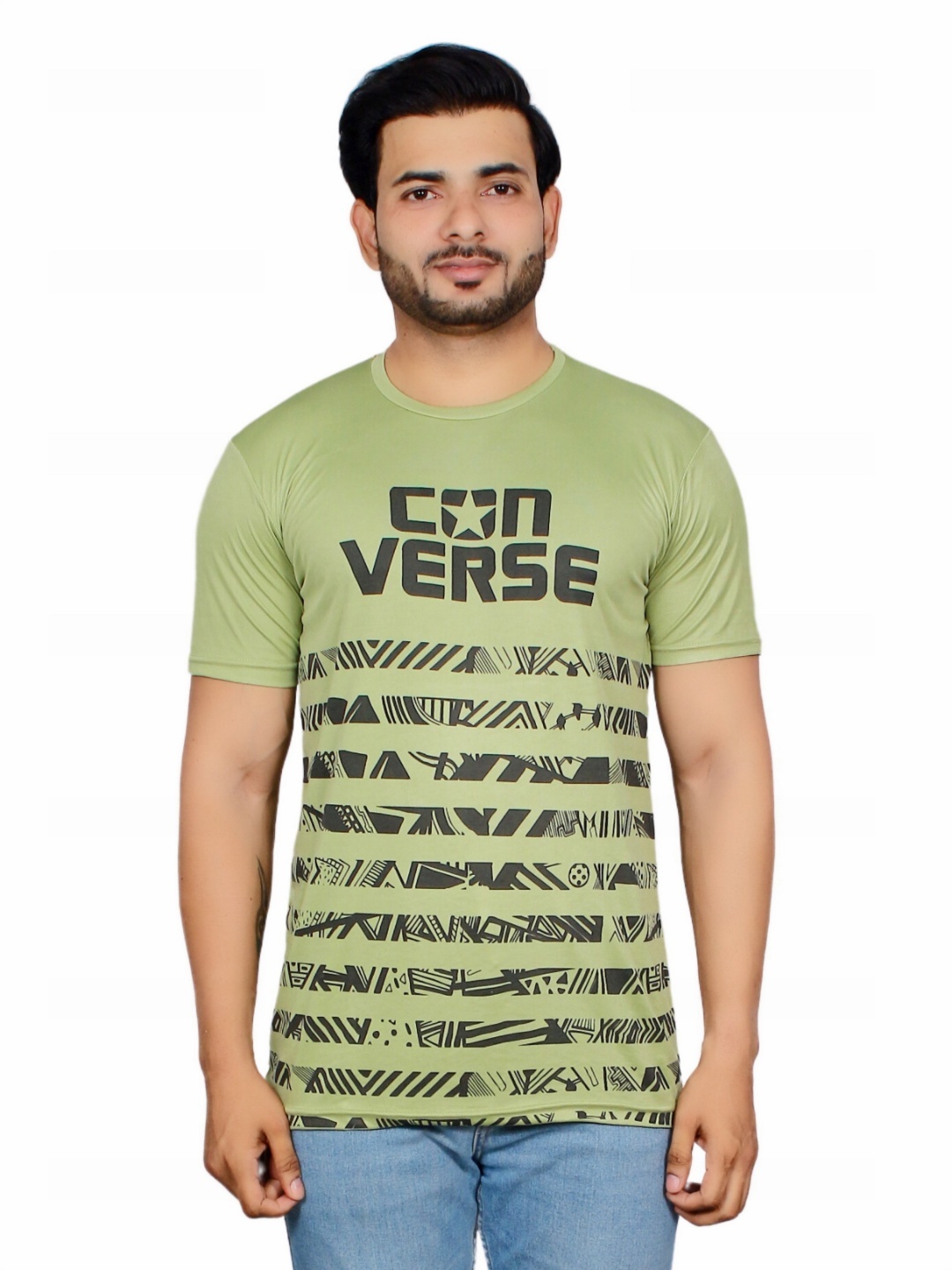 

Deefab Men Typography Pockets T-shirt, Sea green