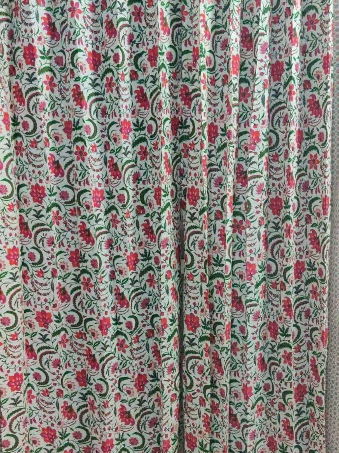 

Trance Home Linen Red & White 2 Pieces Printed Cotton Regular Door Curtain