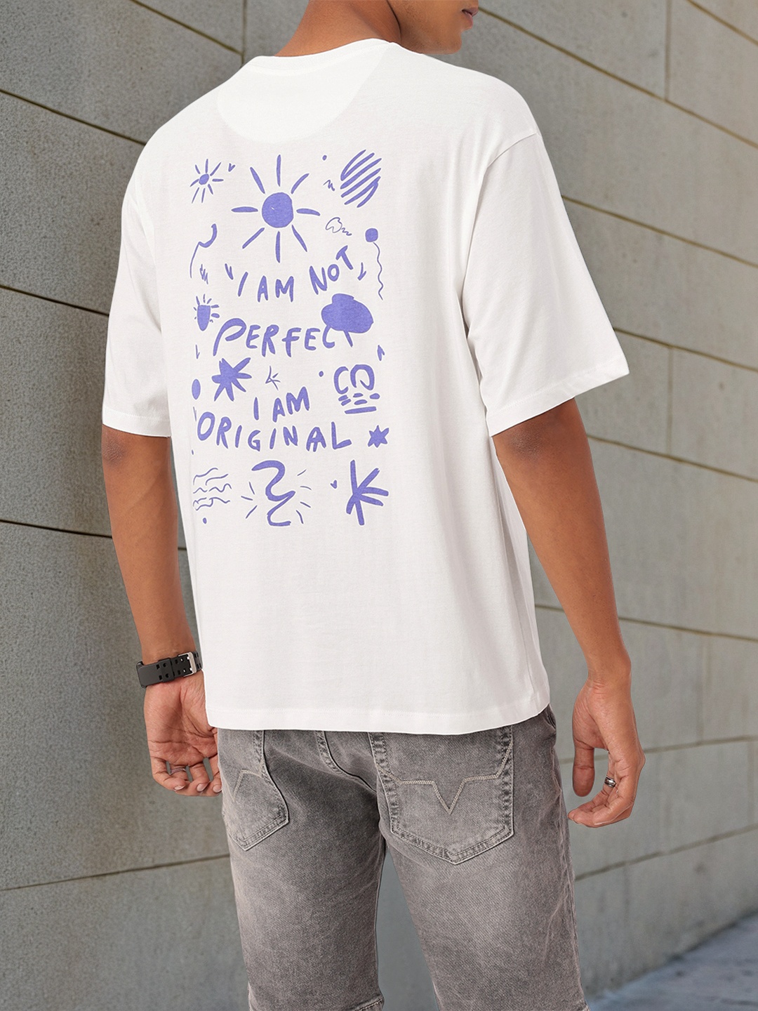 

Kook N Keech City Imperfectly Unique Printed Oversized T-shirt, White