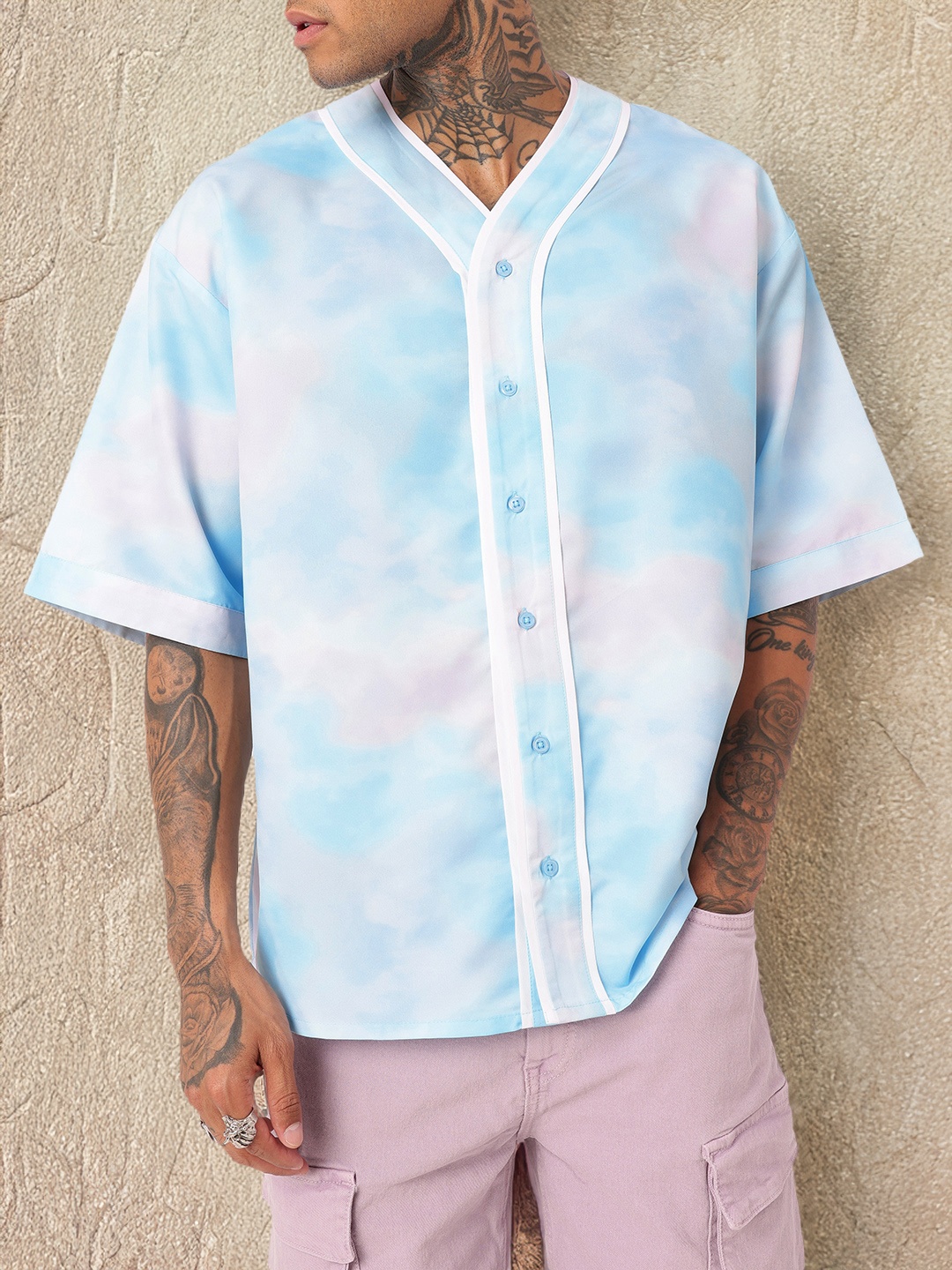 

Kook N Keech Holiday Ready Dyed Oversized Shirt, Blue
