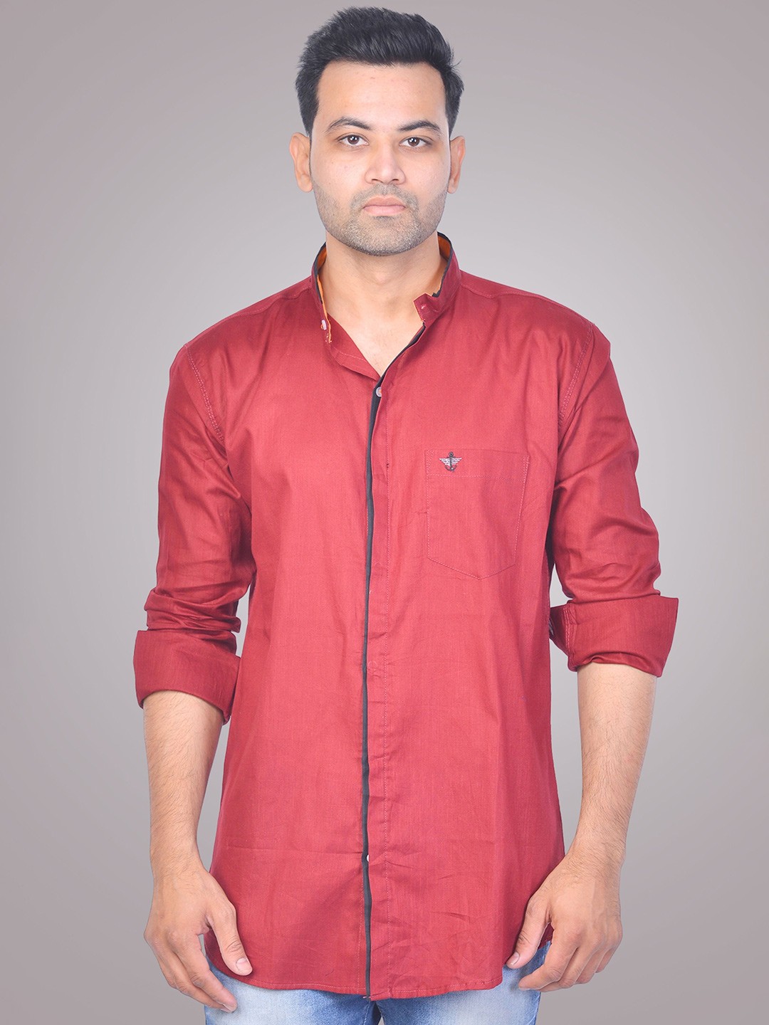 

LA MILANO Men Slim Fit Floral Opaque Casual Shirt, Maroon