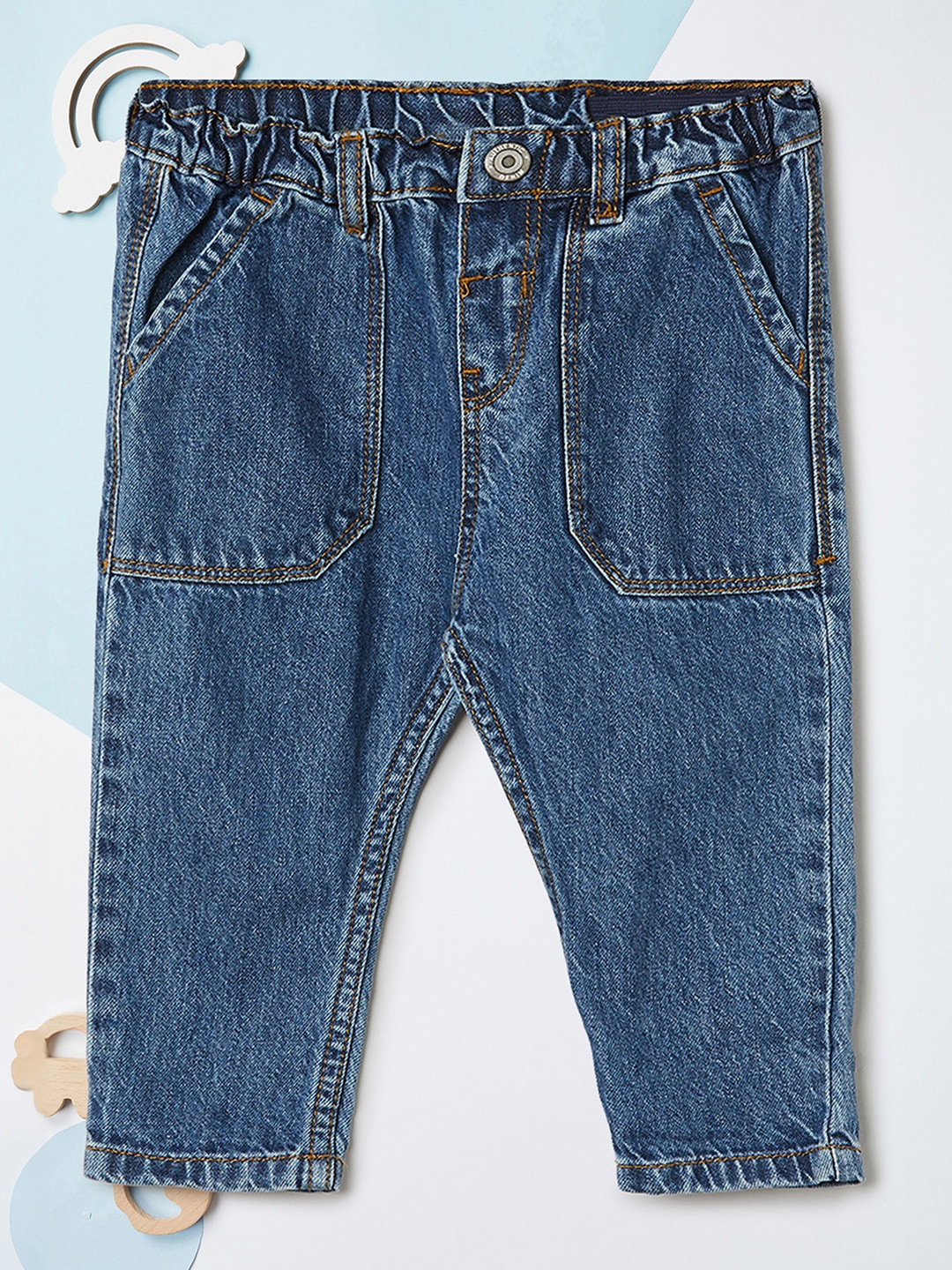 

max Boys Low Distress Jeans, Blue