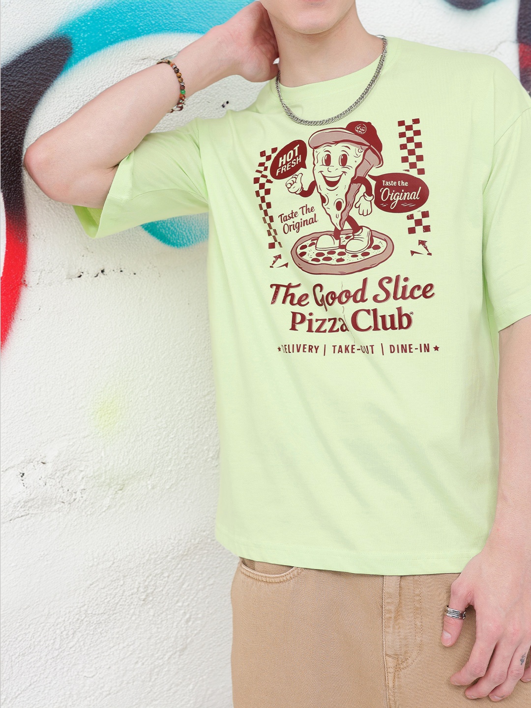 

Kook N Keech A Slice Of Heaven Printed Oversized T-shirt, Green