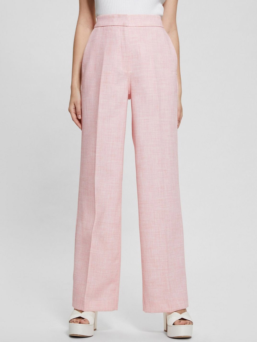 

GUESS Women High-Rise Trousers, Pink
