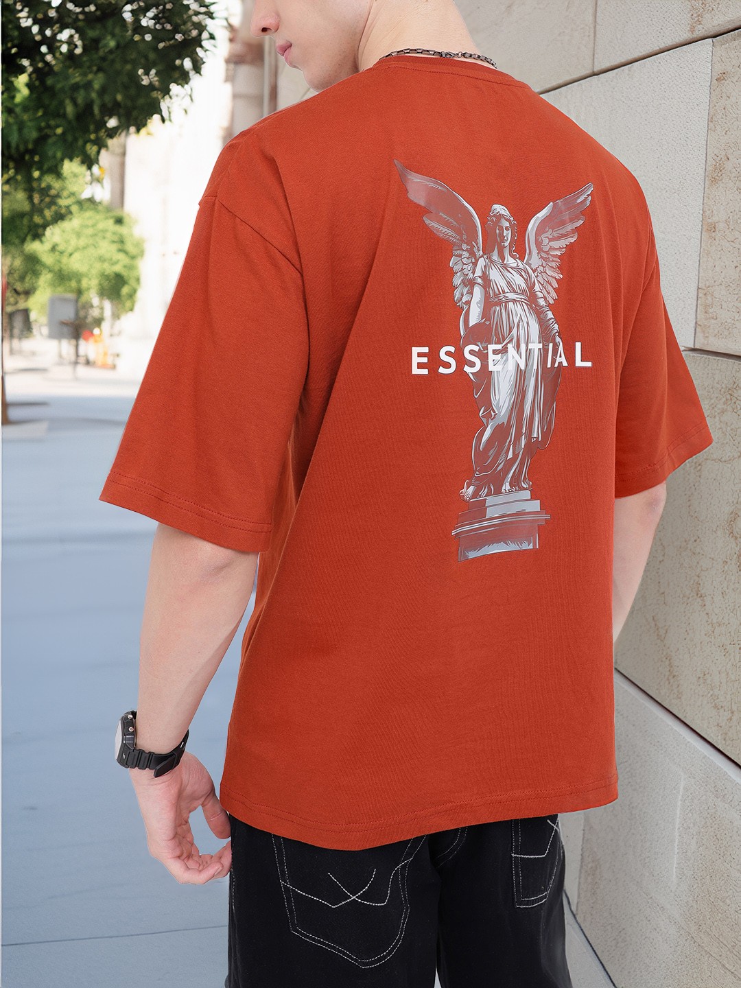 

Kook N Keech Effortless Staple Oversized T-shirt, Rust