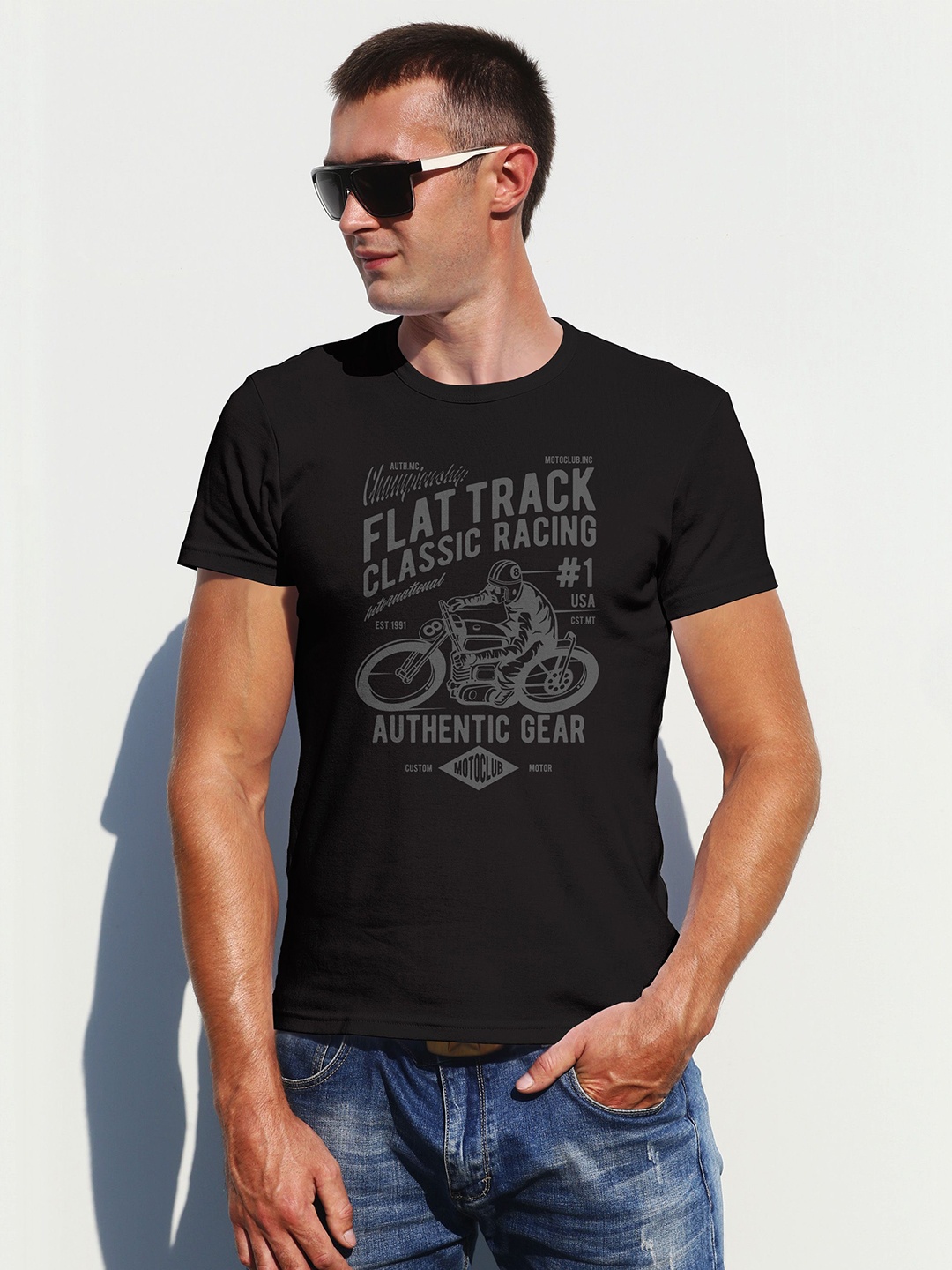

Moda Rapido Men Printed T-shirt, Black