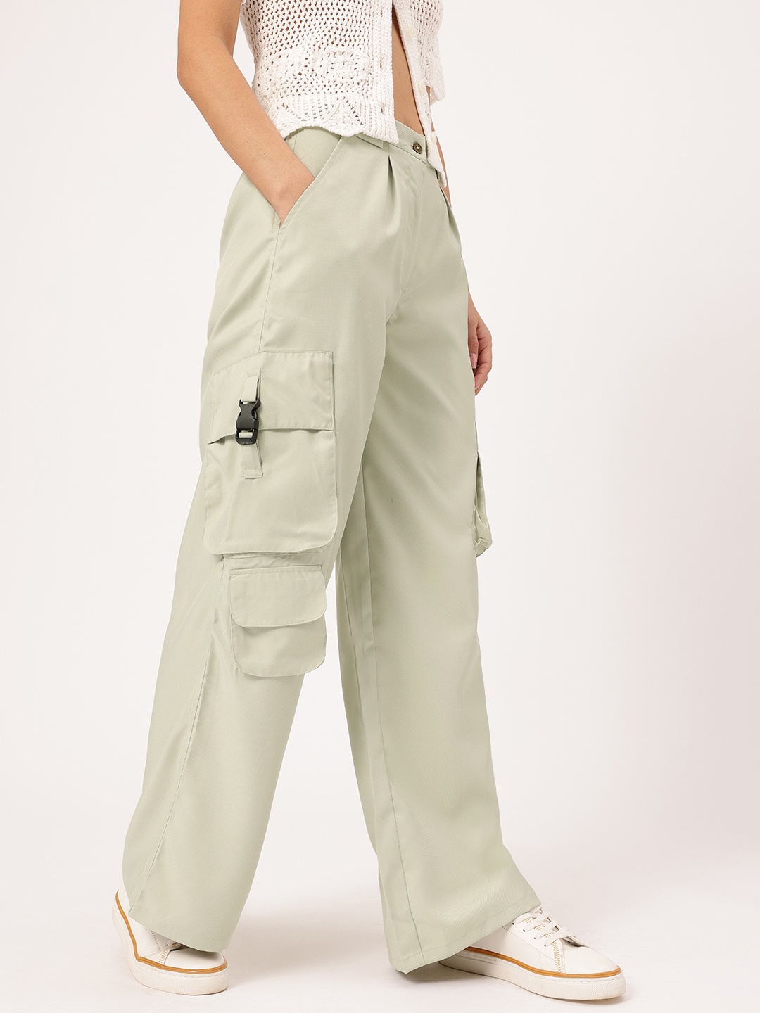 

DressBerry Women Empowered Elegance ComfyCrisp Trousers, Green