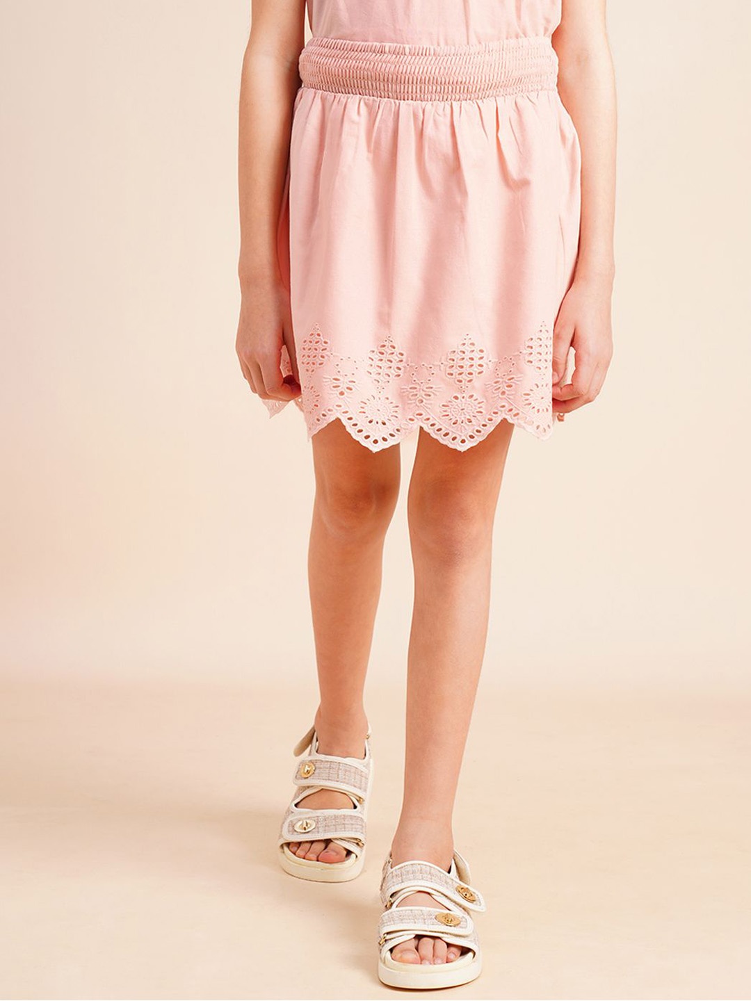 

VERO MODA Girls Relaxed Fit Pure Cotton Skirt, Pink