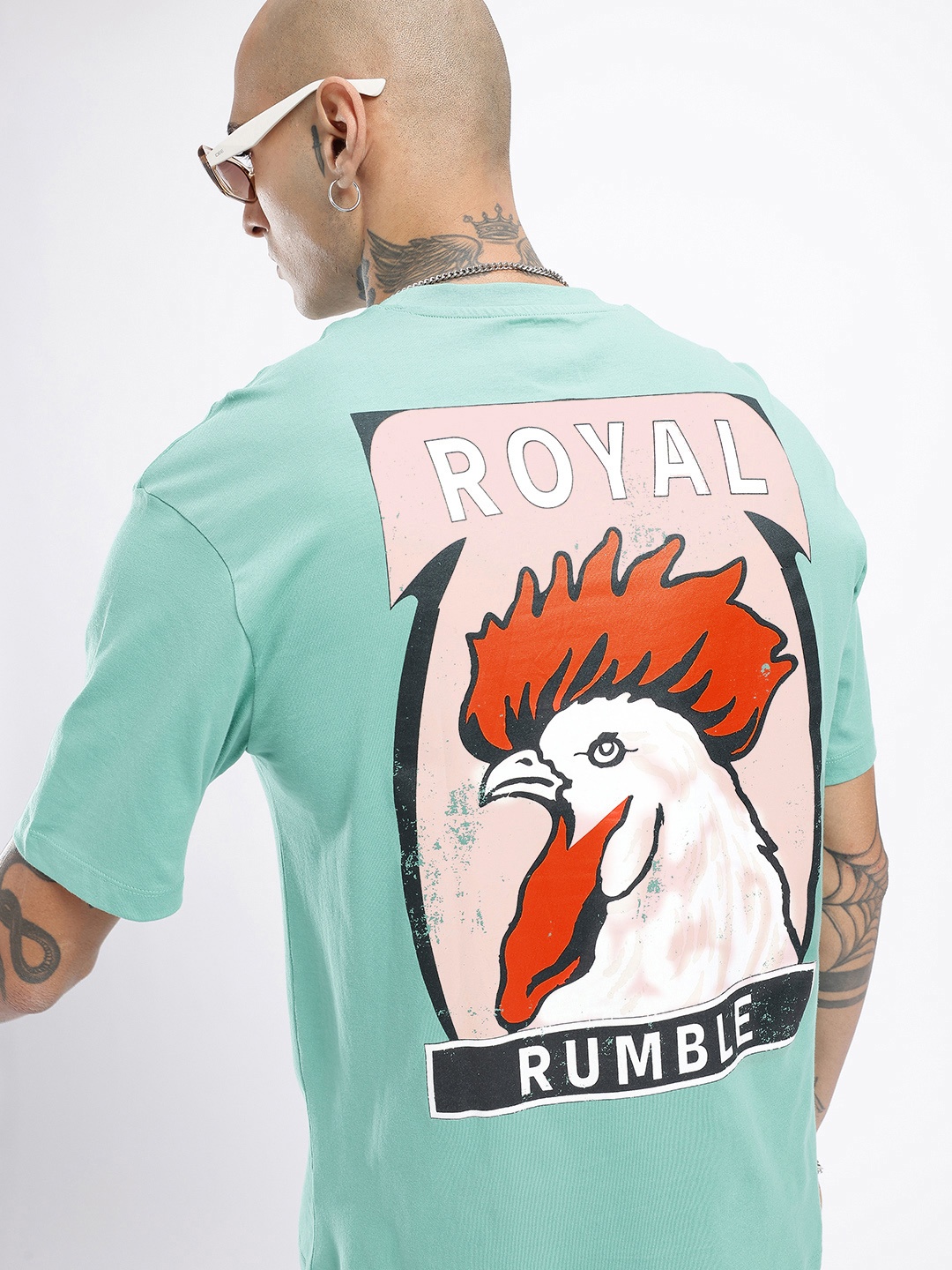 

glitchez Downtown Cool Printed Relaxed Fit T-shirt, Green