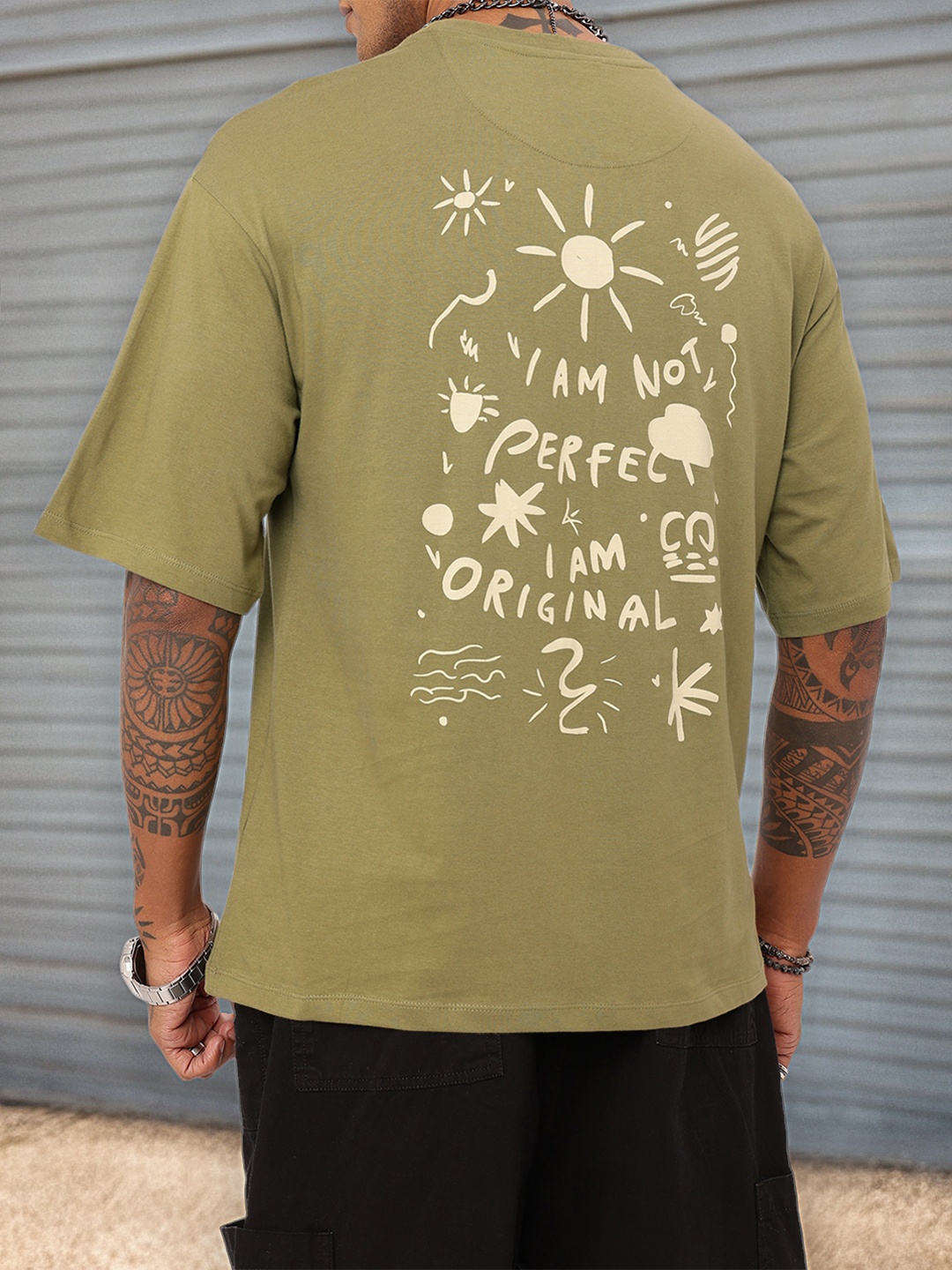 

Kook N Keech Urban Rebel Printed Relaxed Fit T-shirt, Olive