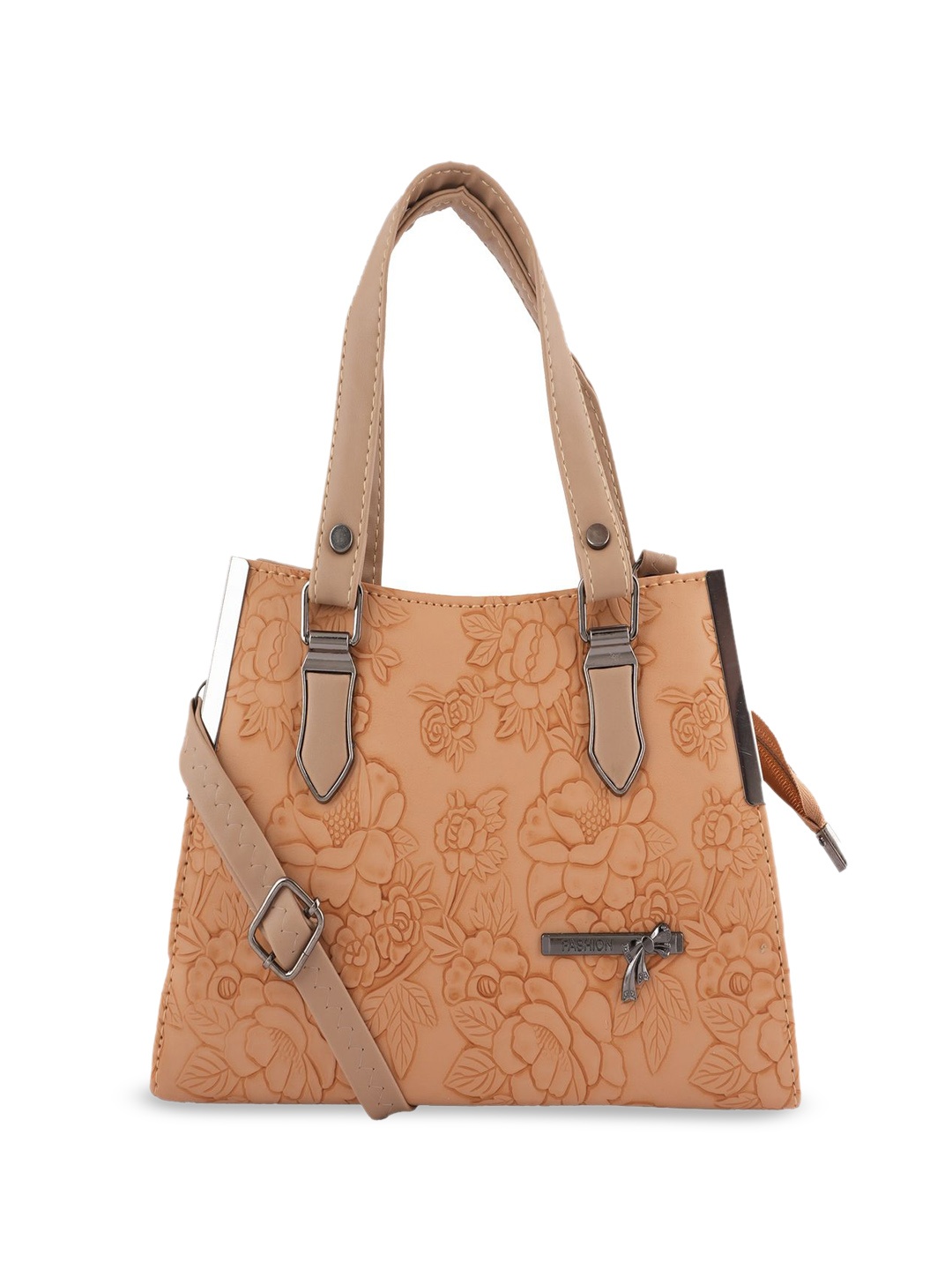

Flingo Leather Structured Handheld Bag, Beige