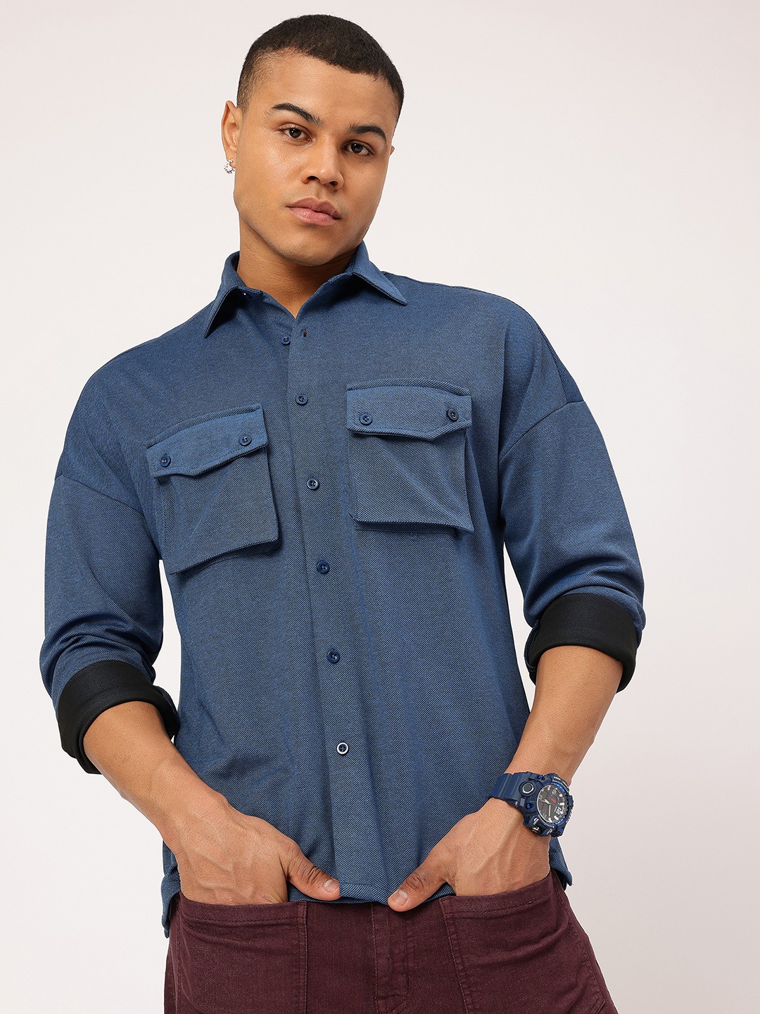 

Kook N Keech Urban Chic Twill Magic Relaxed Shirt, Blue