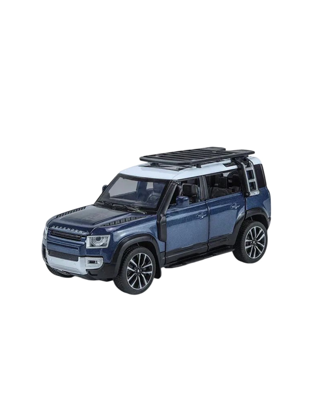 

Awestuffs 1:32 Land Rover Defender 110 Scale Model Pull Back Die-Cast Metal Toy Car, Blue