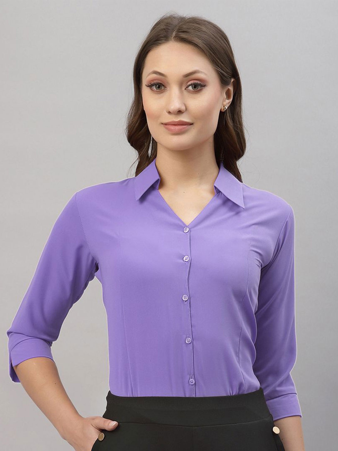 

Moda Rapido Women Opaque Casual Shirt, Lavender