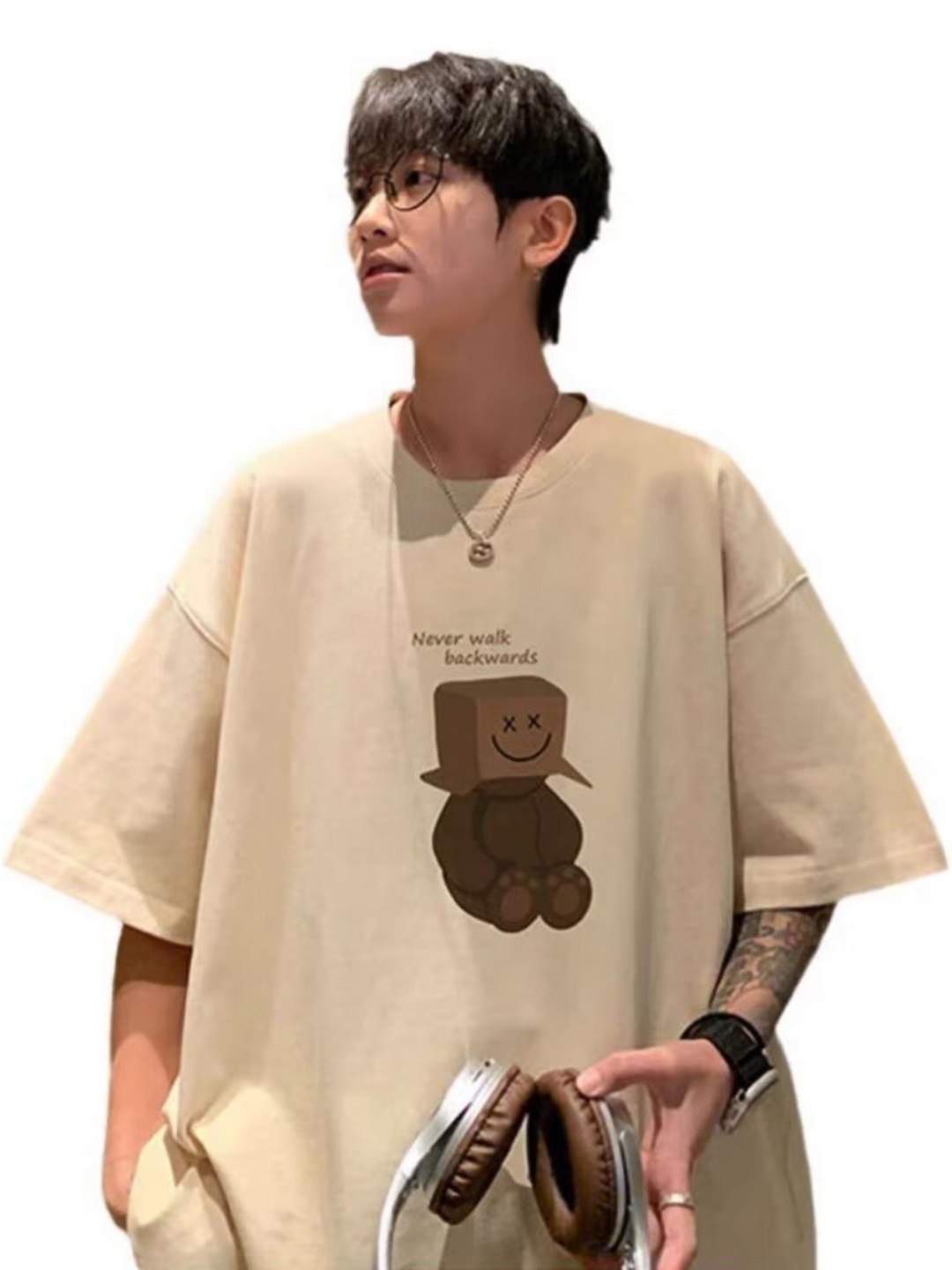 

StyleCast Men Printed Pure Cotton T-shirt, Off white