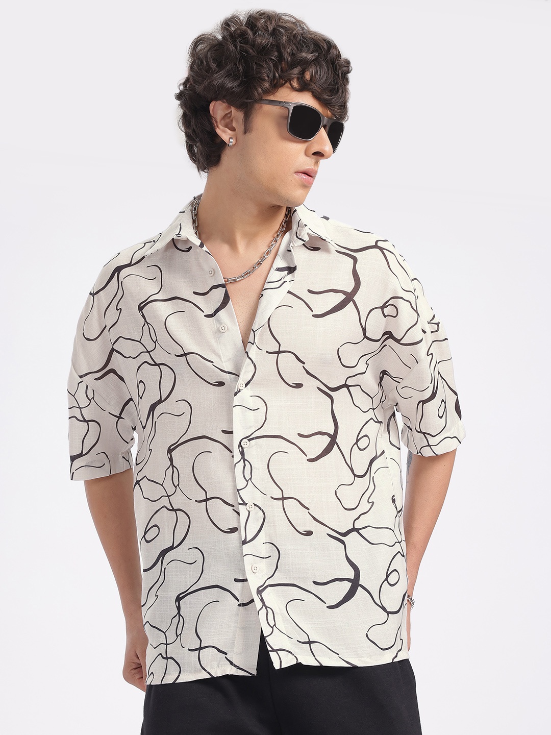 

glitchez Fluid Prints Relaxed Shirt, White