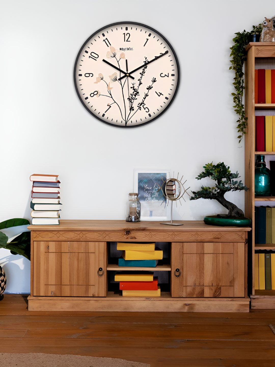 

OLIVE TREE Black & Brown Traditional Wall Clock