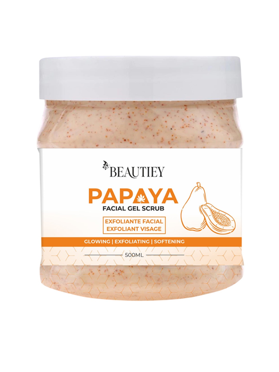 

Beautiey Papaya Facial Gel Scrub For Acne & Dark Circles - 500 ml, Orange