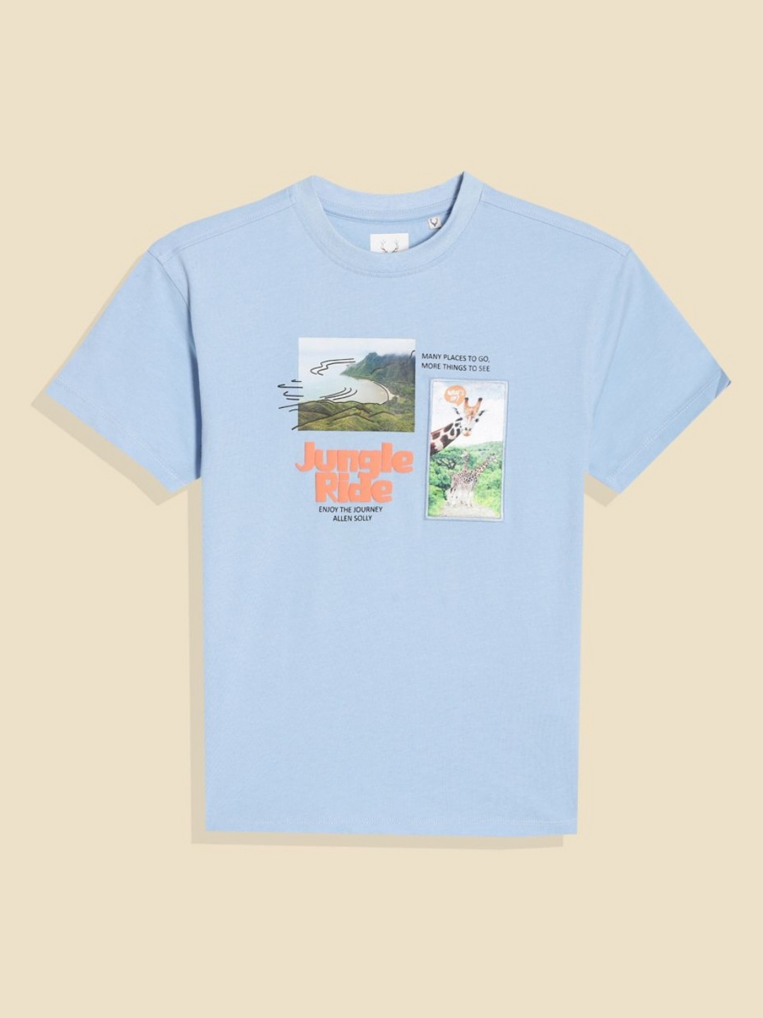 

Allen Solly Junior Boys Printed Applique T-shirt, Blue