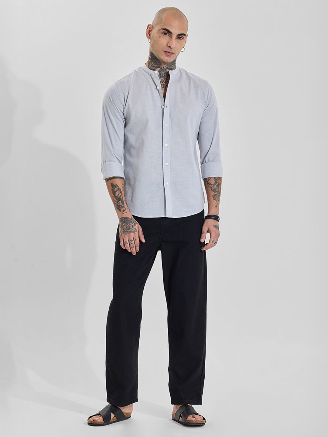 

Snitch Men Slim Fit Opaque Formal Shirt, Grey
