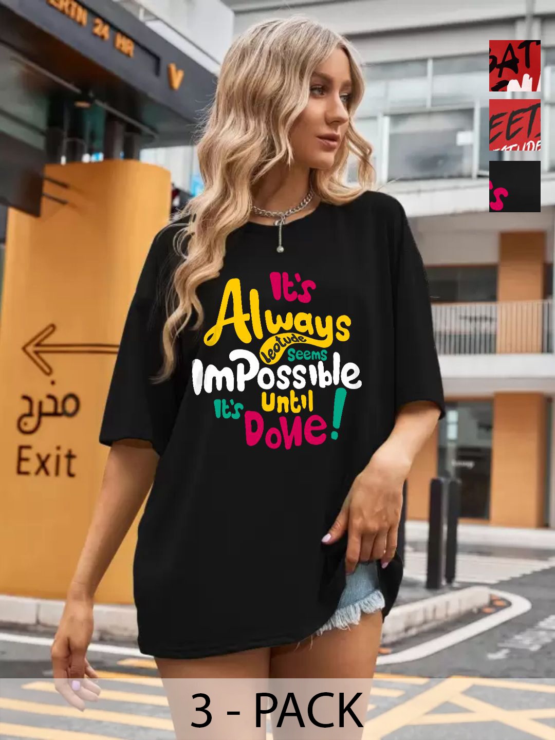 

Leotude Women 3 Printed T-shirt, Multi