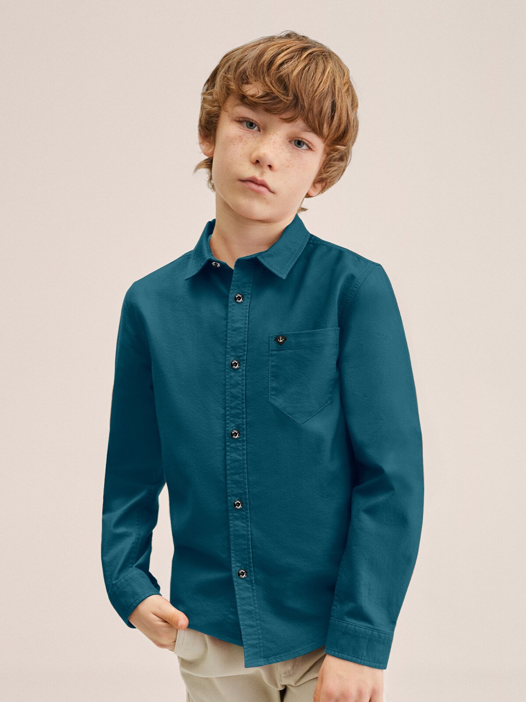 

SKY PEARL Boys Comfort Opaque Casual Shirt, Teal