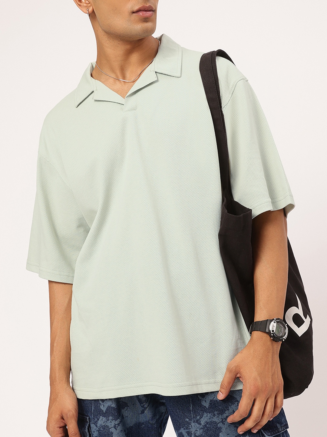 

Kook N Keech Men Polo Collar Drop-Shoulder Sleeves T-shirt, Green