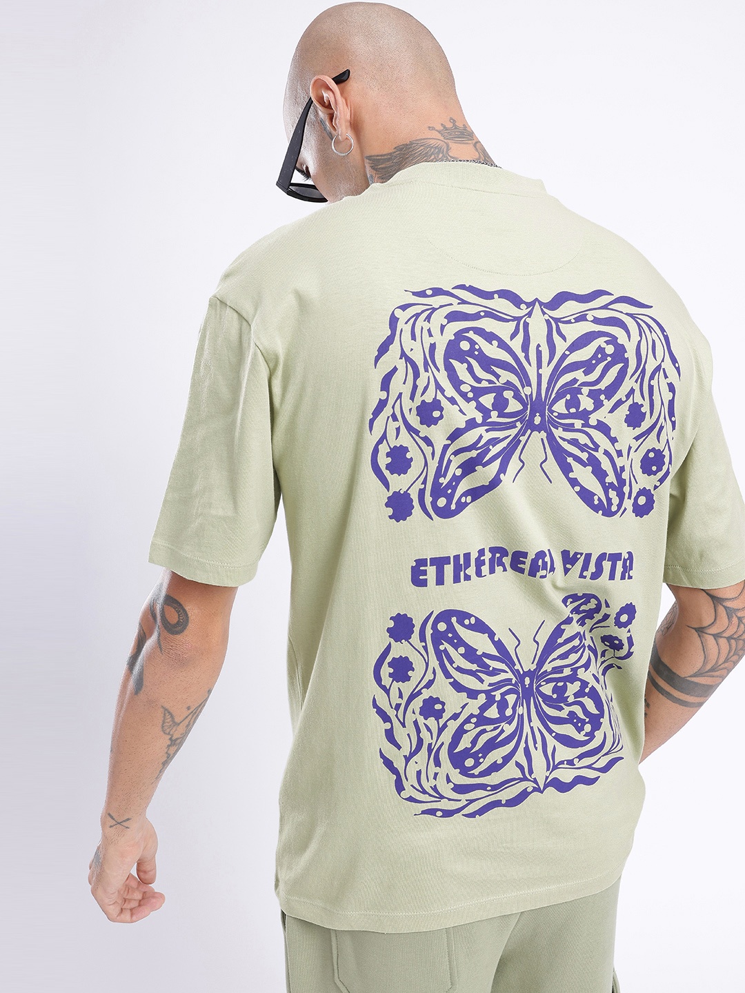 

glitchez Urban Touch Graphic Printed Relaxed Fit T-shirt, Green