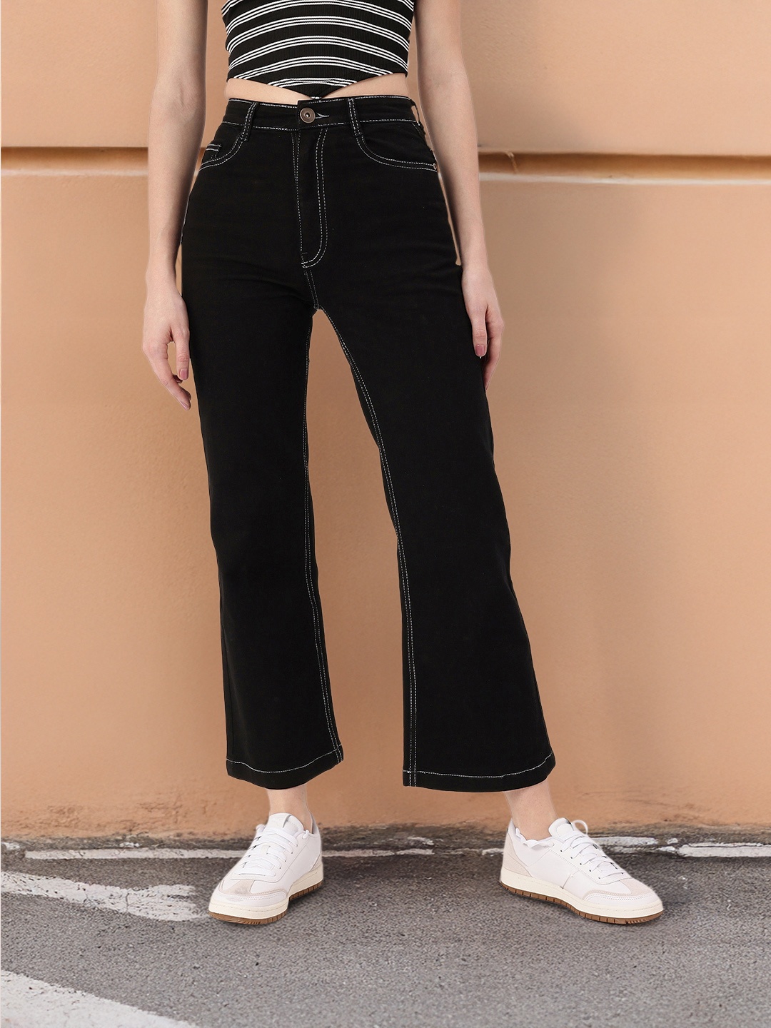 

DressBerry Women Timeless Grunge Bootcut Fit Jeans, Black