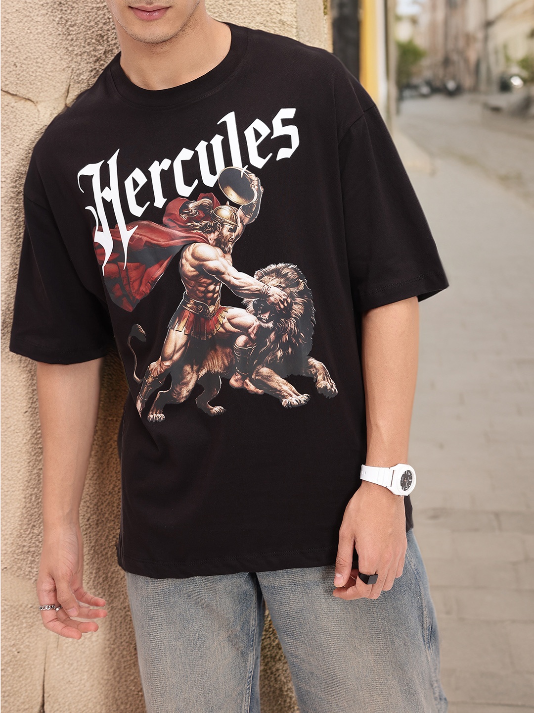 

Kook N Keech Mythic Style Printed Oversized T-shirt, Black