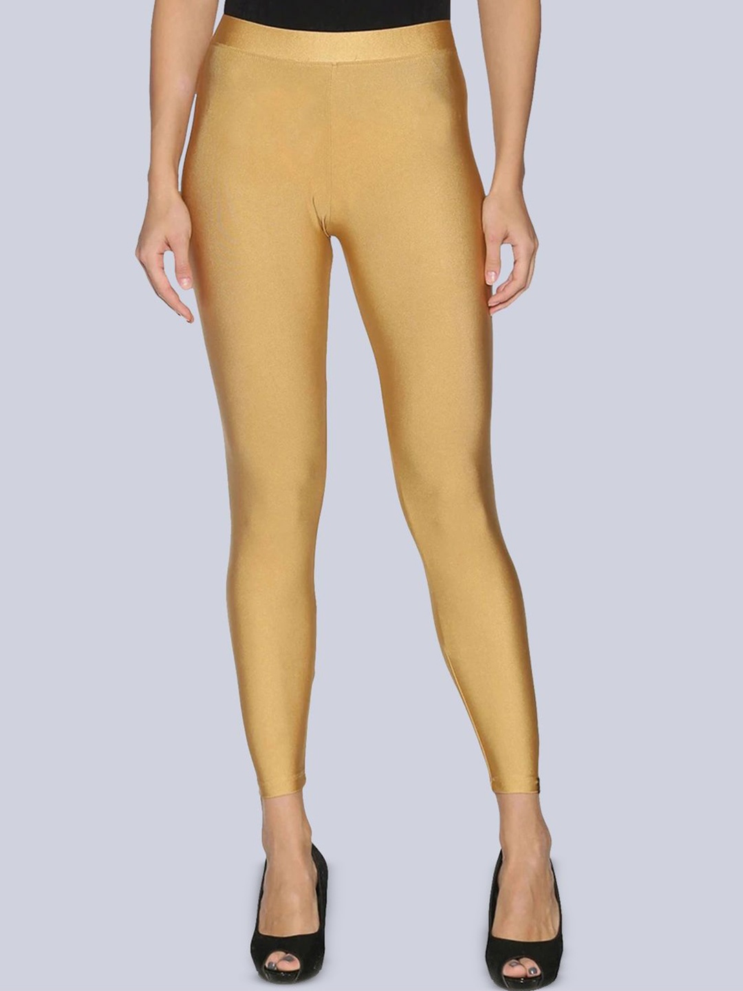 

TWIN BIRDS Women Nylon Solid Gold Shimmer Legging