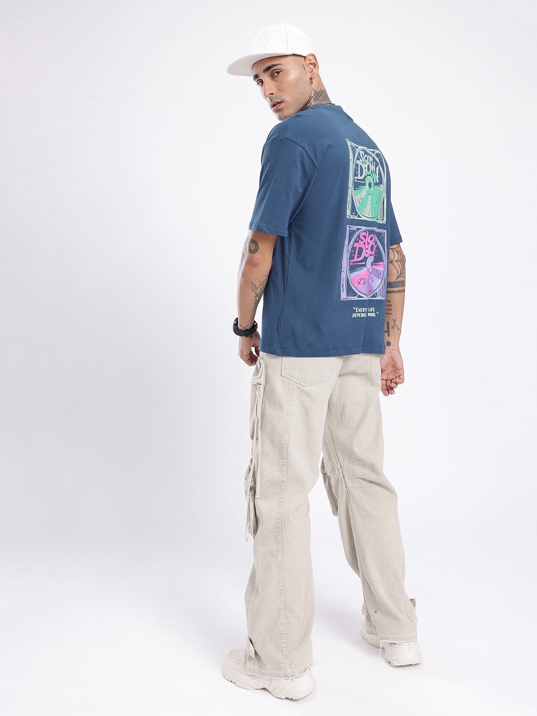 

glitchez Modern Touch Graphic Printed Relaxed Fit T-shirt, Blue