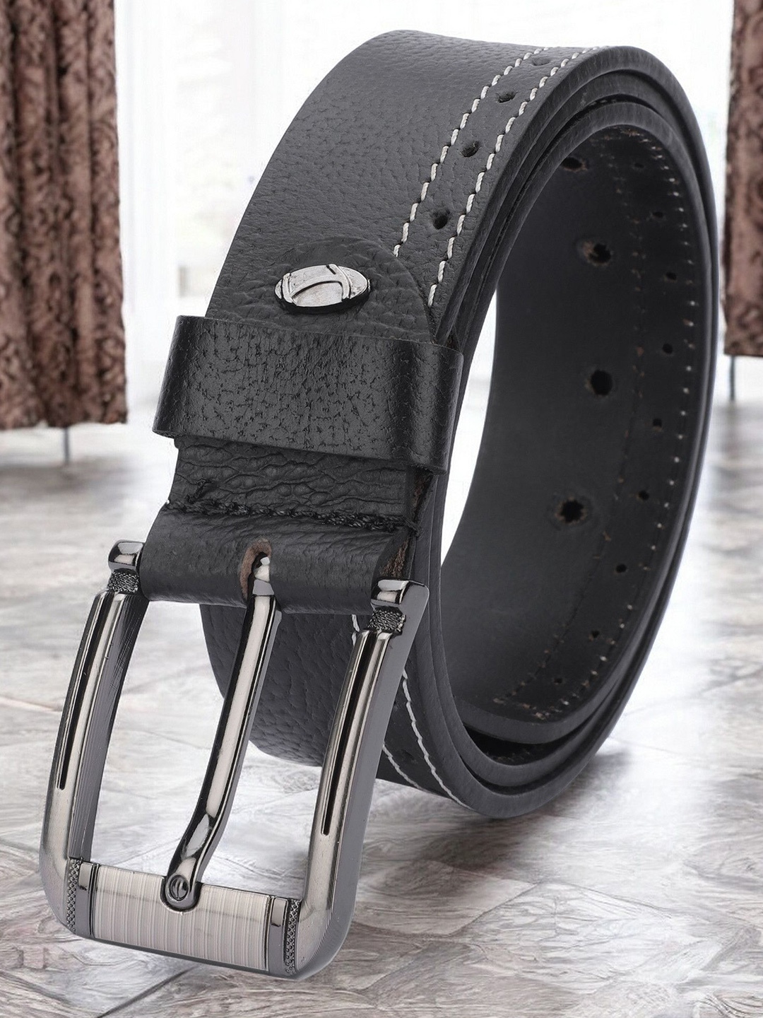 

The Roadster Lifestyle Co Genuine Leather Casual Belt, Black