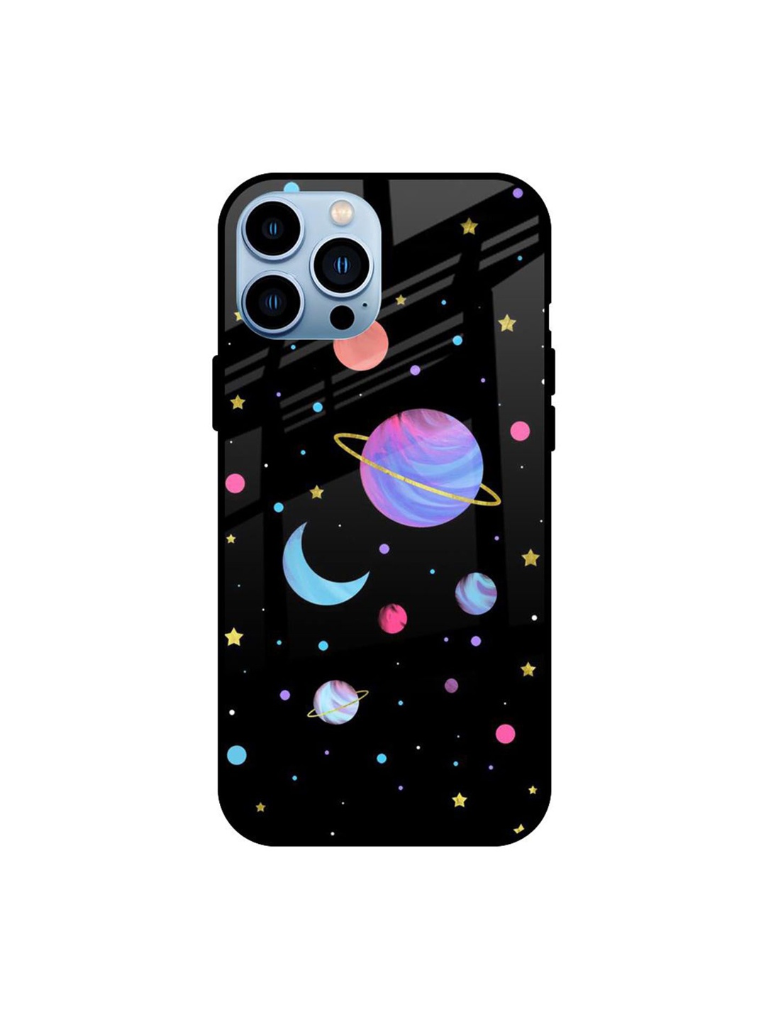 

QRIOH Quirky Printed iPhone 13 Pro Max Back Case Mobile Accessories, Black